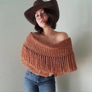 Chenille fringe sweater